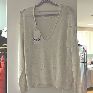 Zara white sparkly sweater